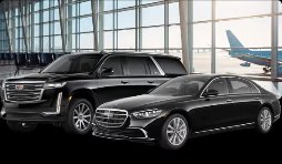 Black SUV and sedan for airport and executive rides